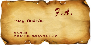 Füzy András névjegykártya